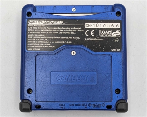 Gameboy Advance SP - Model AGS-001 - Cobalt Blue - Konsol - SNR XEF10170166 (B Grade) (Genbrug)